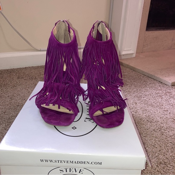 Steve Madden Fringly Purple Suede Size 8.5 - Picture 3 of 5